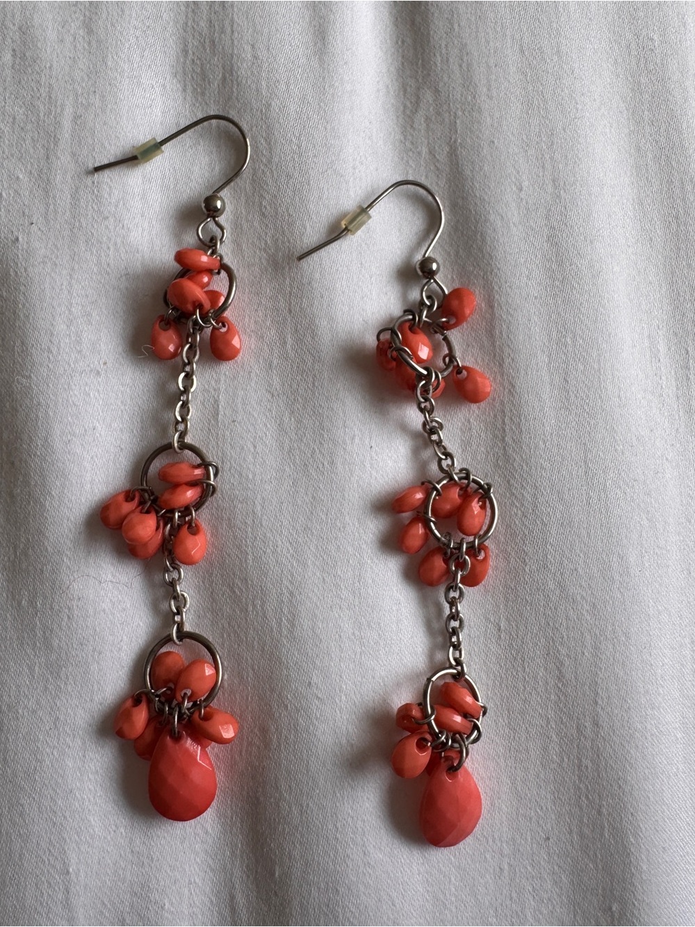 Coral Teardrop Dangle Earrings - Women Jewelry